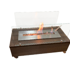 Lareira Ecológica 60 Cm Inox Etanol Álcool Rodízios Carvalho