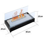 Lareira Ecológica Completa Armação De Metal Com Vidro 45cm Sa