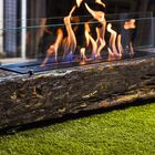 Lareira Ecológica No Dormente 1m X 25 Cm Com Vidros E Queimad