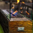 Lareira Ecológica No Dormente 1m X 25 Cm Com Vidros E Queimad