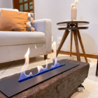 Lareira Ecológica No Dormente Com Rodinhas E Queimador Em Fer