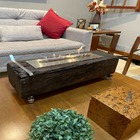 Lareira Ecológica No Dormente Com Rodinhas E Queimador Em Ino