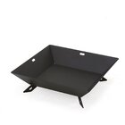 Lareira Externa Pira Tocheiro Quadrada Para Jardim -aço-preto