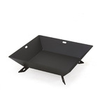 Lareira Externa Pira-tocheiro Quadrada Plus Jardim-aço-preto