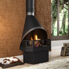 Lareira Suiça Metávila 693f De Canto Ou Meio Com Detalhe Prata