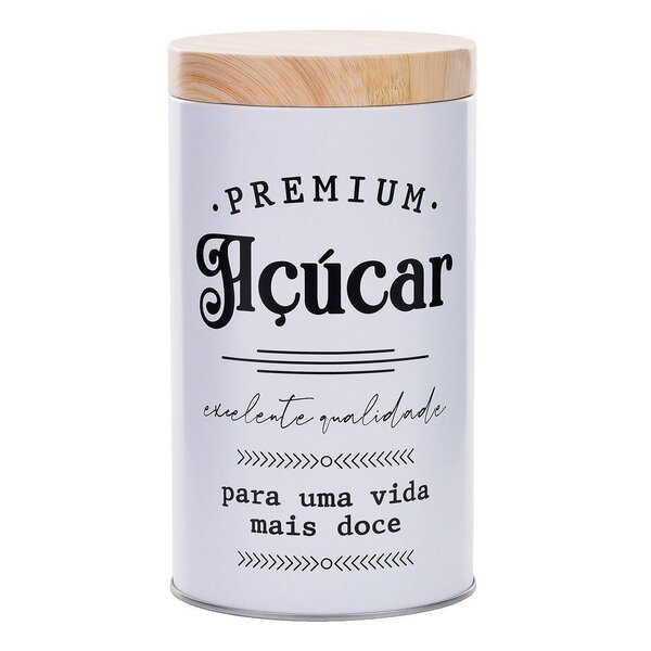 Lata Para Açucar De Metal Dolcci 1500ml Branca - Mai Home Bra