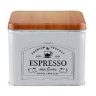 Lata Porta Capsula Metal Espresso Quality Branca Lyor 1530