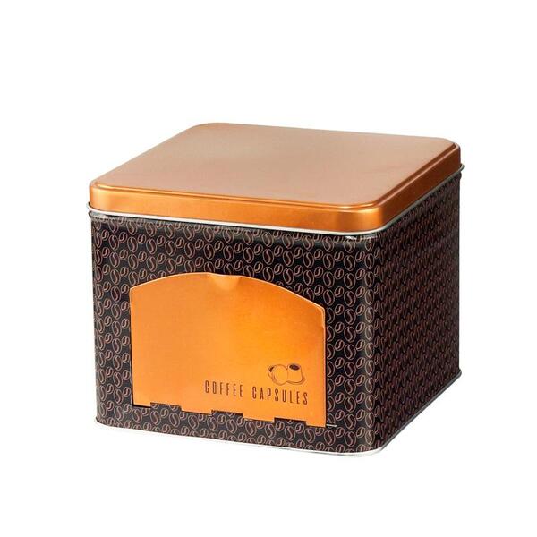 Lata Porta Capsulas De Metal Lyor Coffee Beans Cobre - 1531