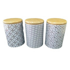 Lata Redonda Pote Decorativo Multiuso Kit Com 3 Rose