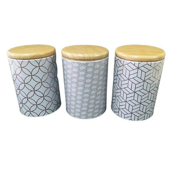 Lata Redonda Pote Decorativo Multiuso Kit Com 3 Rose