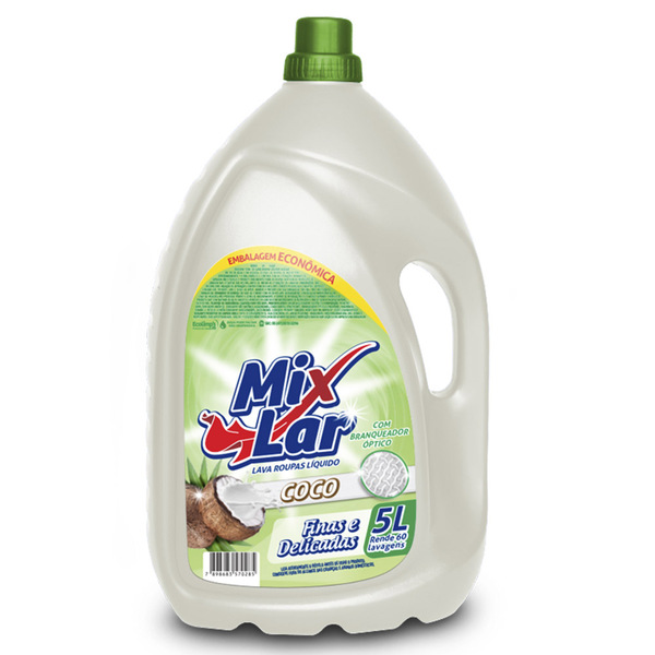 Lava Roupas Líquido Delicadas Coco Mix Lar - 5 Litros