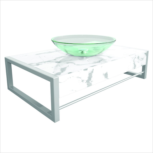 Lavabo com Cuba 71,2cm Branco Cris Metal