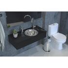 Lavabo Redondo De Sobrepor Em Aco Inox Alto Brilho 34cm