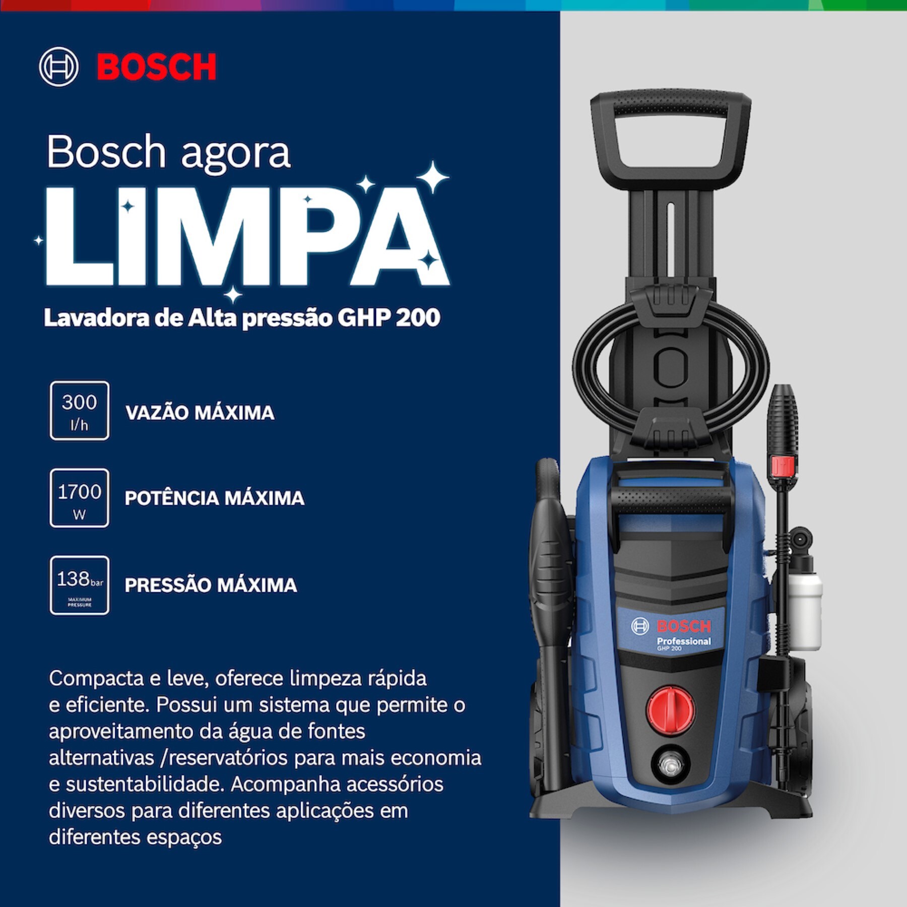 Lavadora de Alta Pressão Bosch GHP 200 1700W