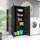 Lavanderia Armario Multiuso Super Preto 2 Porta Alto C 4 Rodi