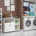 Lavanderia Balcão Armário 2 Portas Tampo Branco