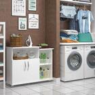 Lavanderia Balcão Branco Banheiro 2 Portas Tampo Branco