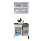 Lavanderia Modulada 1 Armário Aéreo E Balcão Itajaí Branco