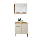 Lavanderia Modulada 1 Armário Aéreo E Balcão Itajaí Nature/of