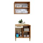 Lavanderia Modulada 1 Armário Aéreo E Balcão Itajaí Nature/of