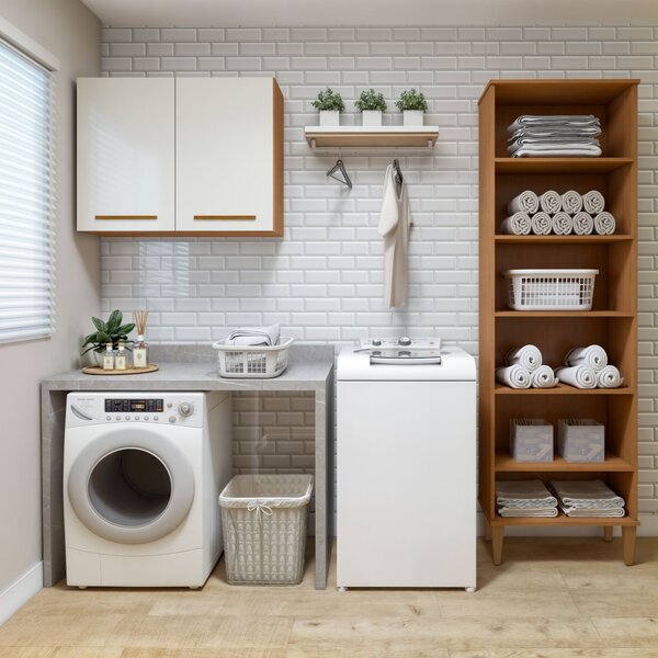 Lavanderia Modulada 1 Armário Multiuso E Armário Aéreo Belém