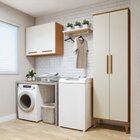 Lavanderia Modulada 1 Armário Multiuso E Armário Aéreo São Go