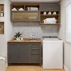 Lavanderia Modulada 2 Armários Aéreos Com Nichos E Balcão 3 P