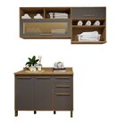 Lavanderia Modulada 2 Armários Aéreos Com Nichos E Balcão 3 P