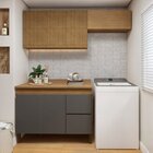 Lavanderia Modulada 2 Armários Aéreos E Balcão 120cm Dakota C