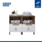 Lavanderia Modulada 2 Balcões Tex 102   Carvalho/branco