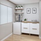 Lavanderia Modulada 2 Balcões Tex 102   Carvalho/branco