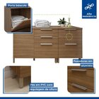 Lavanderia Modulada 2 Balcões Tex 104   Carvalho