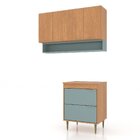 Lavanderia Modulada 2 Peças Aéreo 120 Cm 4 Portas E Balcão 80