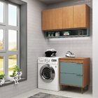 Lavanderia Modulada 2 Peças Aéreo 120 Cm 4 Portas E Balcão 80