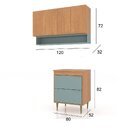 Lavanderia Modulada 2 Peças Aéreo 120 Cm 4 Portas E Balcão 80