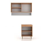 Lavanderia Modulada 2 Peças Aéreo 120 Cm 4 Portas E Balcão 80