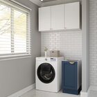 Lavanderia Modulada 2 Peças Sem Tampo 1 Aéreo 3 Portas 1 Balc