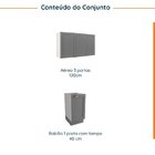 Lavanderia Modulada 2 Peças Sem Tampo 1 Armário Aéreo 3 Porta