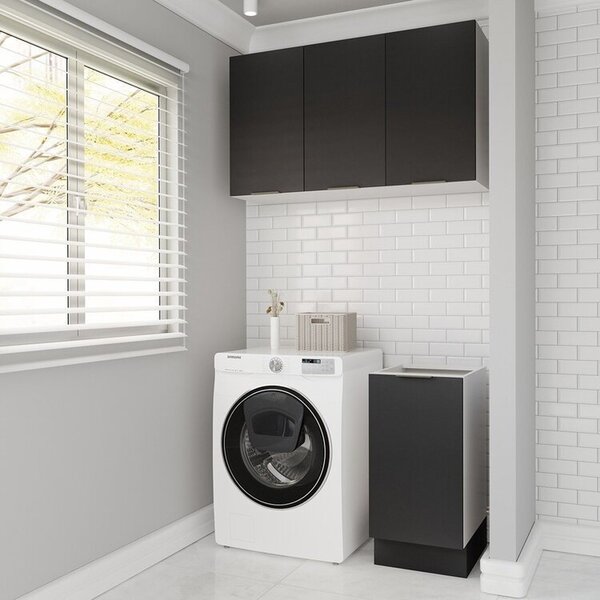 Lavanderia Modulada 2 Peças Sem Tampo Com Rodapé Ipanema Cabe