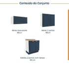 Lavanderia Modulada 3 Peças 2 Armários Aéreos 3 Portas 1 Balc