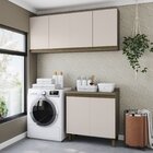 Lavanderia Modulada 3 Peças Com Tampo Connect Duna/cristal
