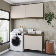 Lavanderia Modulada 3 Peças Com Tampo Connect Duna/cristal