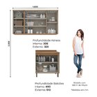 Lavanderia Modulada 3 Peças Com Tampo Requinte Nature/areia