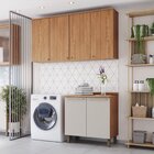 Lavanderia Modulada 3 Peças Com Tampo Requinte Nature/areia