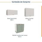Lavanderia Modulada 3 Peças Sem Tampo 2 Aéreos 3 Portas 1 Bal