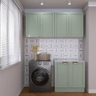 Lavanderia Modulada 3 Peças Sem Tampo 2 Armários Aéreos 4 Por