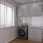 Lavanderia Modulada 3 Peças Sem Tampo 2 Armários Aéreos 4 Por