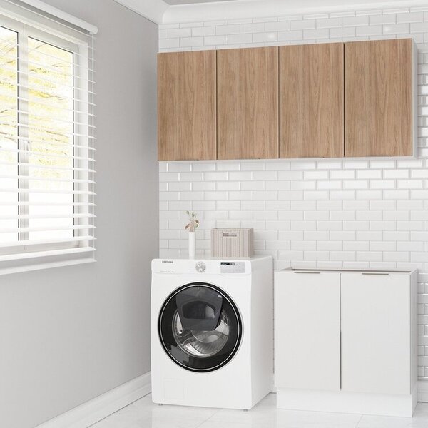 Lavanderia Modulada 3 Peças Sem Tampo Com Rodapé Ipanema Cabe