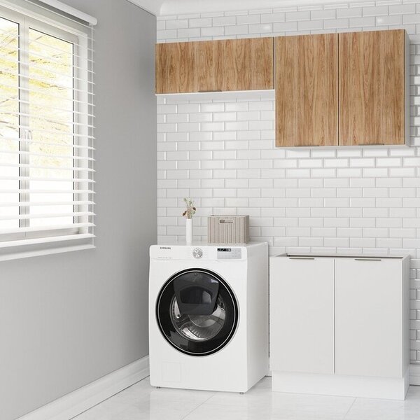 Lavanderia Modulada 3 Peças Sem Tampo Com Rodapé Ipanema Cabe