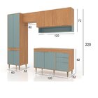 Lavanderia Modulada 4 Peças, Aéreo 120cm, Aéreo 80cm, Balcão